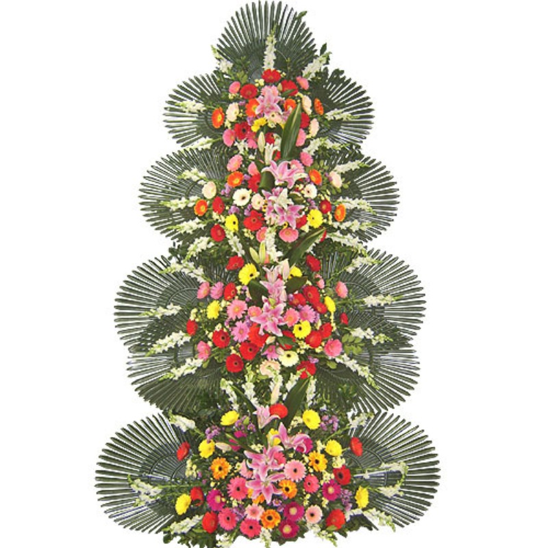 축하화환 4단(기본) 돌잔치 대형 꽃다발 전국 꽃배달 개업식 결혼식 화환 아기화환